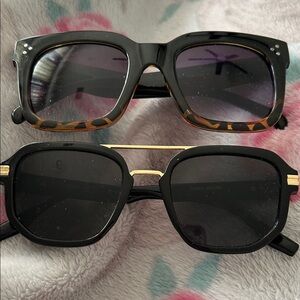 Stylish Black and Tortoise Sunglasses Set 😎- GENTLY USED!